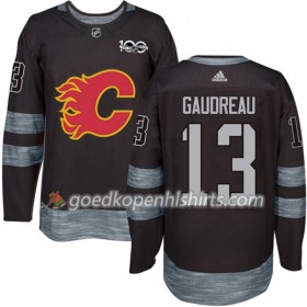 Calgary Flames Johnny Gaudreau 13 1917-2017 100th Anniversary Adidas Zwart Authentic Shirt - Mannen